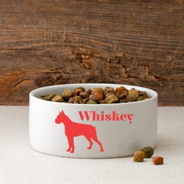 Personalized Man's Best Friend Silhouette Small Dog Bowl | JDS