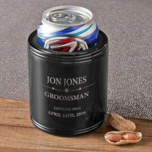 Load image into Gallery viewer, Personalized Groomsmen Black Metal Cooler - All | JDS