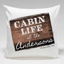 Load image into Gallery viewer, Personalized Cabin Throw Pillow | JDS