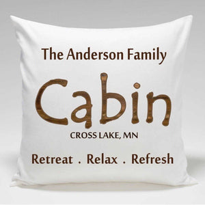 Personalized Cabin Throw Pillow | JDS