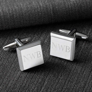 Personalized Cufflinks - Silver - Modern - Square - Groomsmen Gifts | JDS