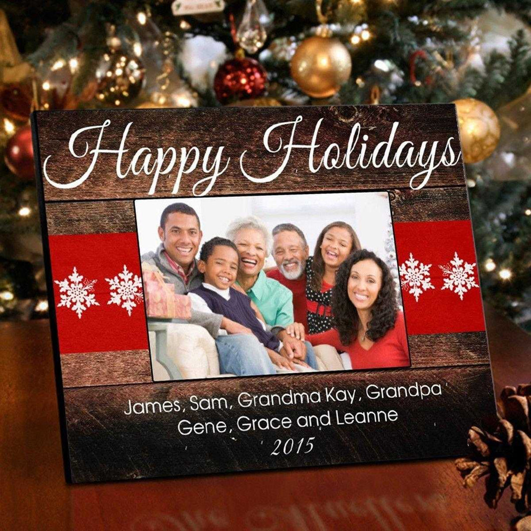Personalized Holiday Picture Frame - Red Ribbon | JDS