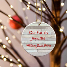 Cargar imagen en el visor de la galería, Personalized Our Family Ceramic Ornament | JDS