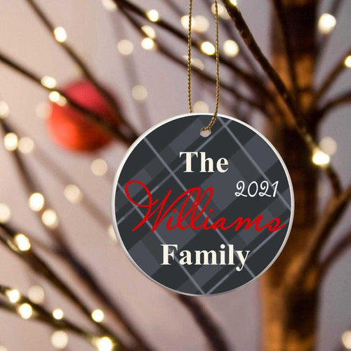 Personalized Family Name Ceramic Ornament | JDS