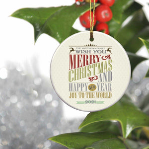 Personalized Vintage Christmas Words Ornament | JDS