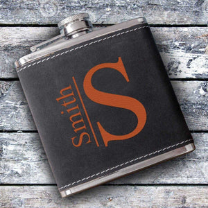 Personalized Silverton Monogrammed 6 oz. Suede Flask | JDS