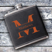 Load image into Gallery viewer, Personalized Silverton Monogrammed 6 oz. Suede Flask | JDS