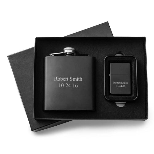 Personalized Flasks - Personalized Lighters - Gift Set | JDS