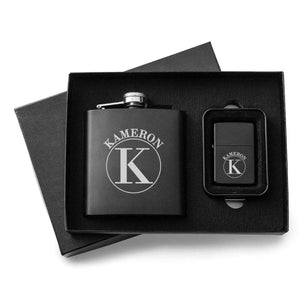Personalized Flasks - Personalized Lighters - Gift Set | JDS