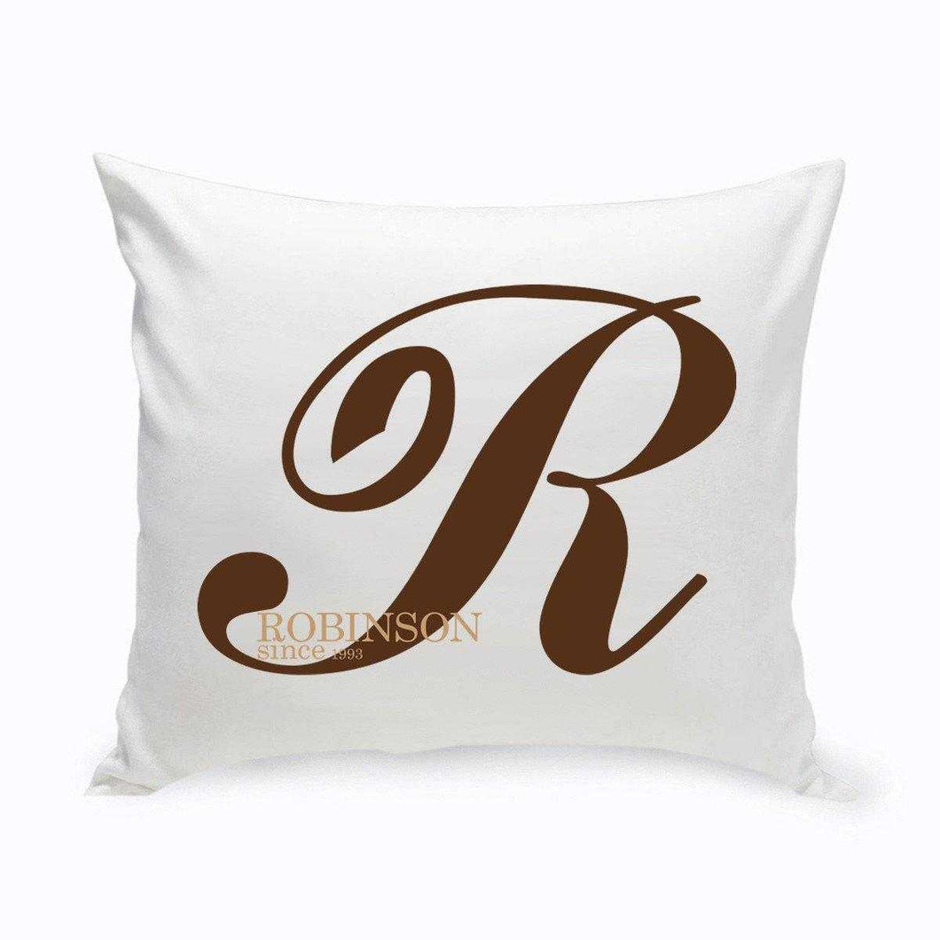 Personalized Family Initial Throw Pillow | JDS