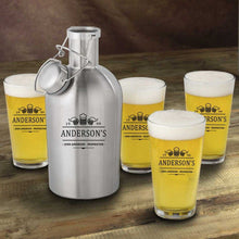 Load image into Gallery viewer, Stainless Steel Beer Growler with Pint Glass Set | JDS