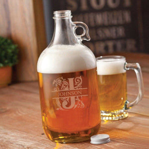 Personalized Growler - Beer Growler - Glass - Groomsmen - 64 oz. | JDS