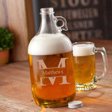 Load image into Gallery viewer, Personalized Growler - Beer Growler - Glass - Groomsmen - 64 oz. | JDS