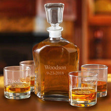 Load image into Gallery viewer, Personalized Decanter set with 4 Low Ball Glasses | JDS
