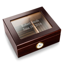 Load image into Gallery viewer, Personalized Humidor - Glass Top - Mahogany
