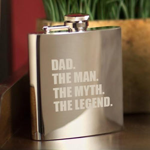 The Man. The Myth. The Legend. Mirror 7 oz. Flask | JDS
