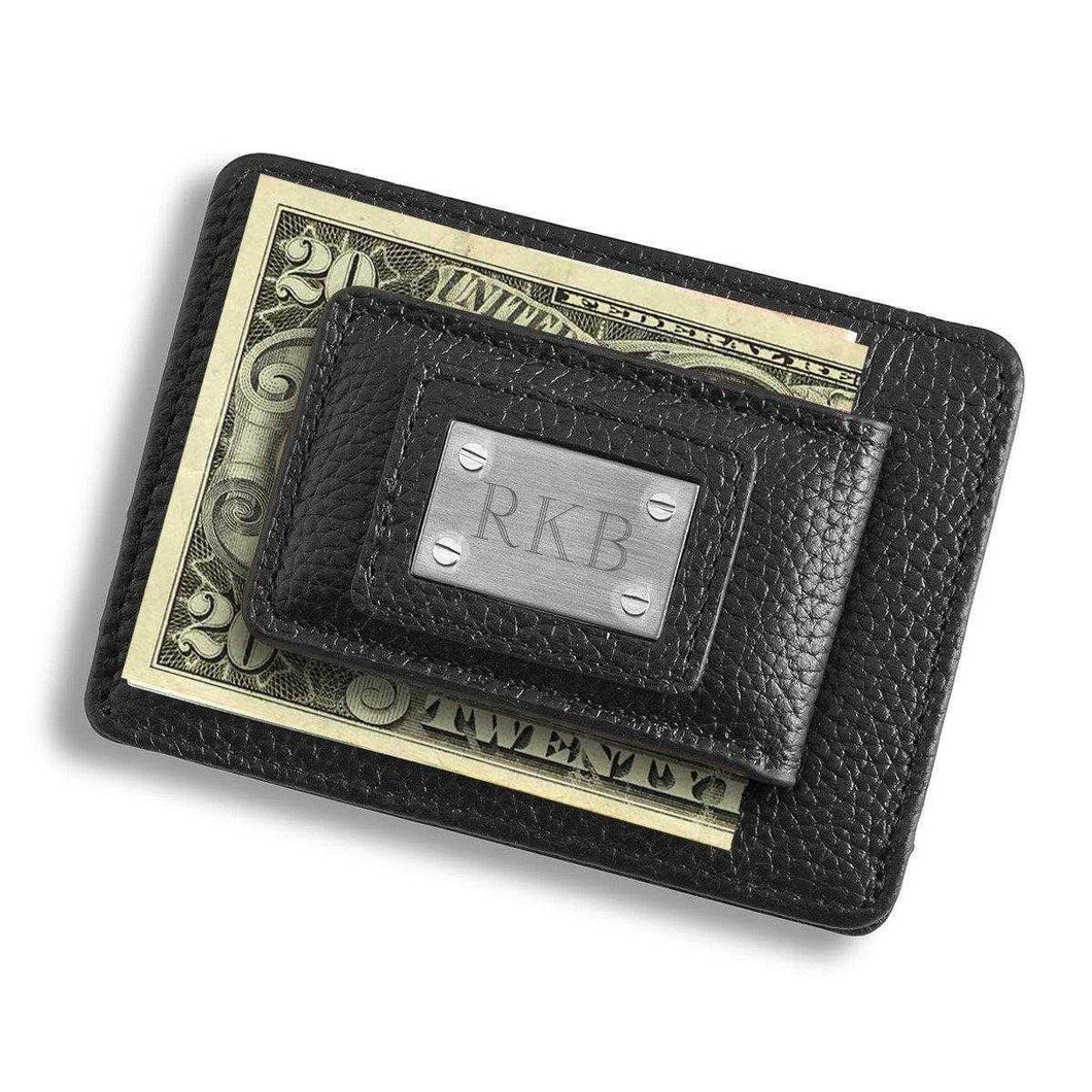 Personalized Money Clip - Card Holder - Studded Leather | JDS