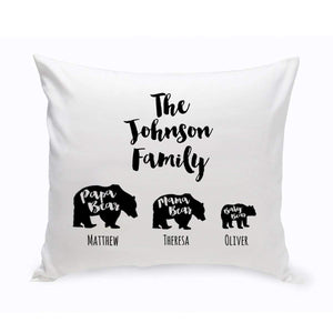 Personalized Bear Family Throw Pillow | JDS