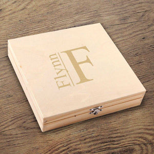 Personalized Dunbar Groomsmen Flask Gift Box Set | JDS