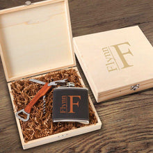 画像をギャラリービューアに読み込む, Personalized Dunbar Groomsmen Flask Gift Box Set | JDS