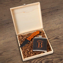 Load image into Gallery viewer, Personalized Kinross Groomsmen Flask Gift Box Set | JDS