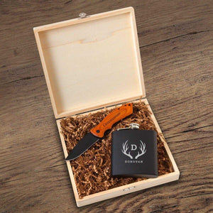 Personalized Edinburgh Groomsmen Flask Gift Box Set | JDS