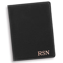 Cargar imagen en el visor de la galería, Personalized Black Passport Holder | JDS