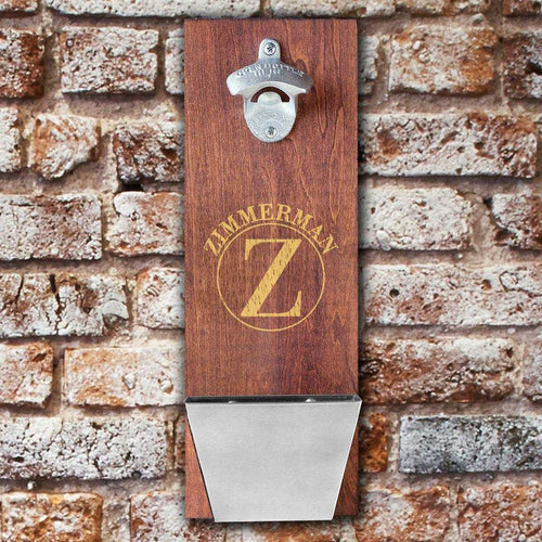 Personalized Wood Cap Catching Bottle Opener | JDS
