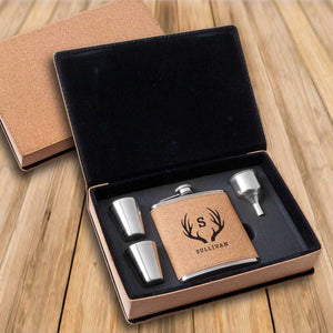 Personalized Cork Flask Gift Set | JDS