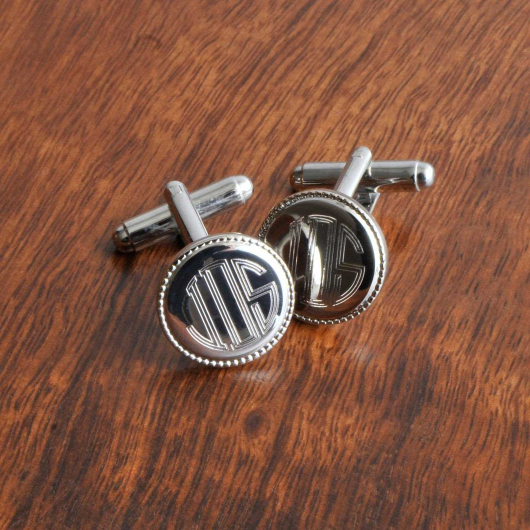 Personalized Cufflinks - Silver - Round - Groomsmen Gifts | JDS