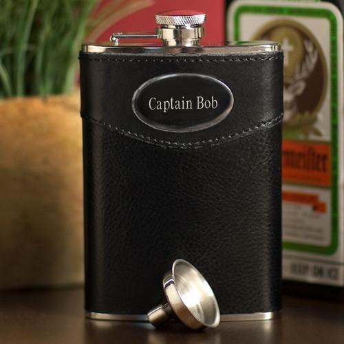 Personalized Flasks - Leather - 8 oz. | JDS