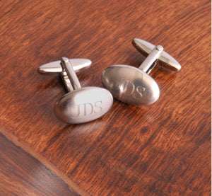 Personalized Cufflinks - Oval Brushed | JDS