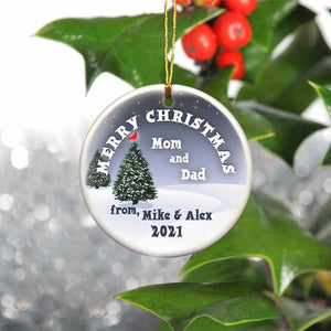 Personalized Merry Christmas Ceramic Ornament | JDS