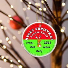 Load image into Gallery viewer, Personalized Merry Christmas Ceramic Ornament