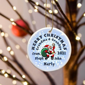 Personalized Merry Christmas Ceramic Ornament