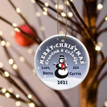 Load image into Gallery viewer, Personalized Merry Christmas Ceramic Ornament | JDS