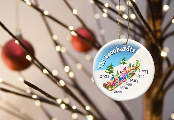 Personalized Ornament - Christmas Ornament - Elves Family | JDS