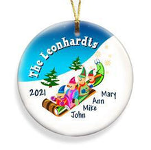 Cargar imagen en el visor de la galería, Personalized Ornament - Christmas Ornament - Elves Family | JDS