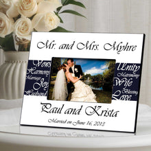 Cargar imagen en el visor de la galería, Personalized Picture Frame - Mr. and Mrs. - Wedding Gifts | JDS