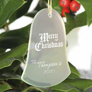 Personalized Beveled Glass Ornament - Bell Shape | JDS