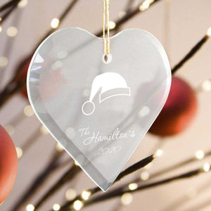Personalized Ornament - Christmas Ornament - Heart Shape - Glass | JDS