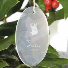画像をギャラリービューアに読み込む, Personalized Beveled Glass Ornament - Oval Shape | JDS