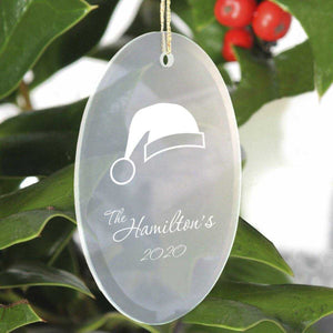 Personalized Beveled Glass Ornament - Oval Shape | JDS