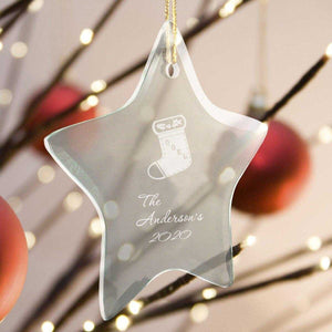 Personalized Ornaments - Christmas Ornaments - Glass - Star Shape | JDS