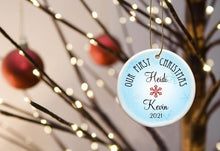 Load image into Gallery viewer, Our First Christmas Personalized Ceramic Ornament for Couples | JDS