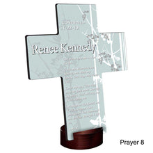 Cargar imagen en el visor de la galería, Personalized Faith and Flowers Cross with Stand | JDS