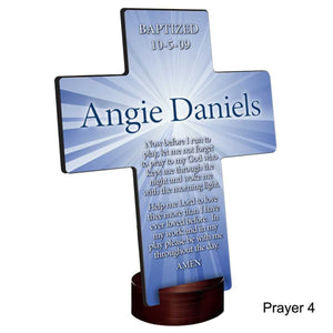 Personalized Starburst Cross with Stand | JDS