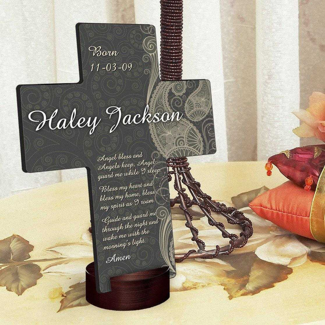Personalized Paisley Praise Cross with Stand | JDS