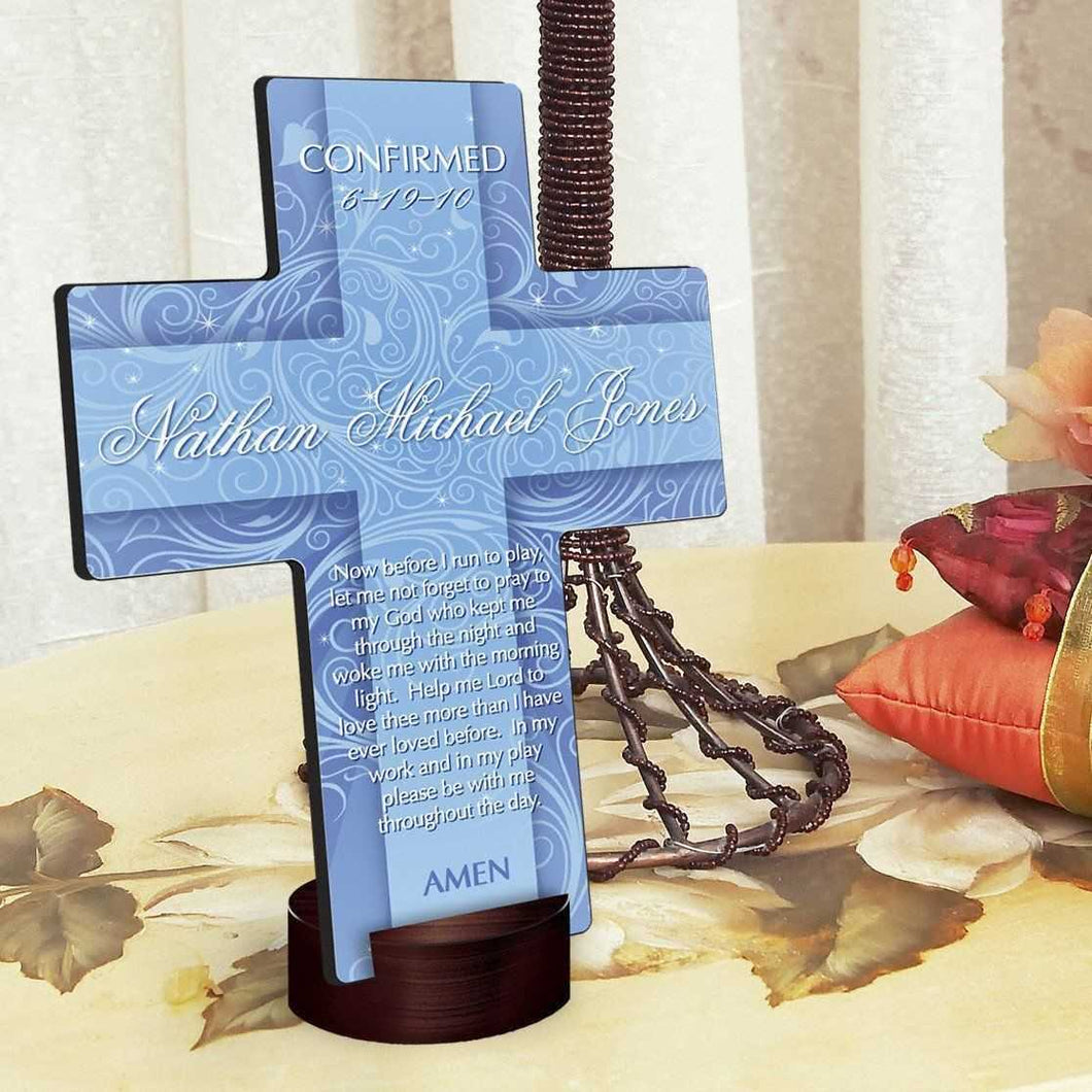 Personalized Twinkling Star Cross with Stand | JDS