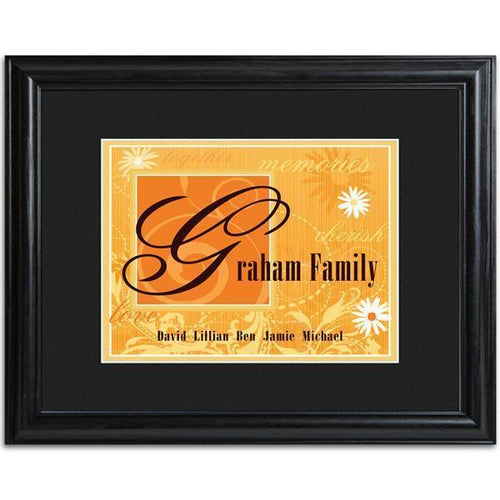 Personalized Orange Family Name Frame | JDS
